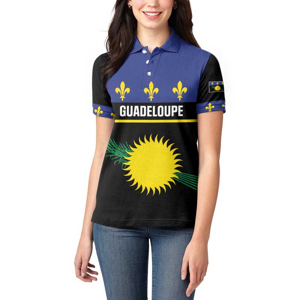 Guadeloupe Women Polo Shirt Rejyon Gwadloup Black Version