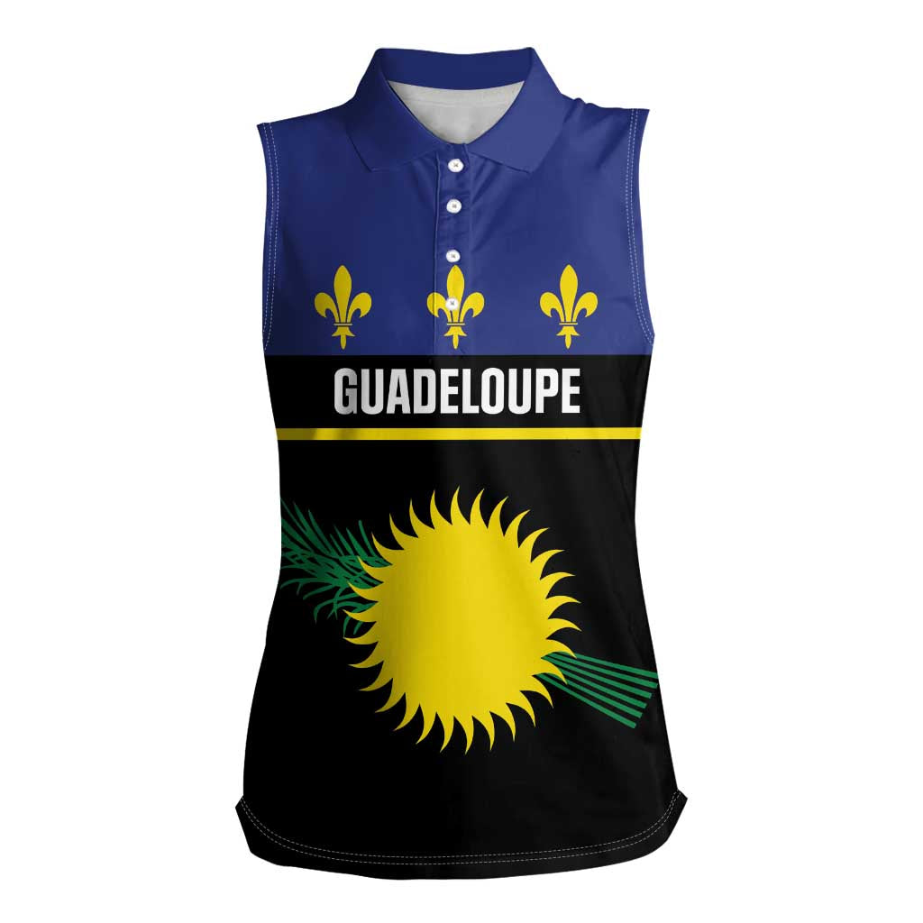 Guadeloupe Women Sleeveless Polo Shirt Rejyon Gwadloup Black Version