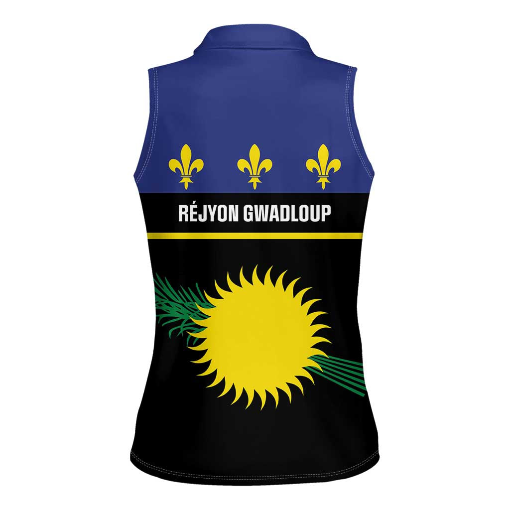 Guadeloupe Women Sleeveless Polo Shirt Rejyon Gwadloup Black Version