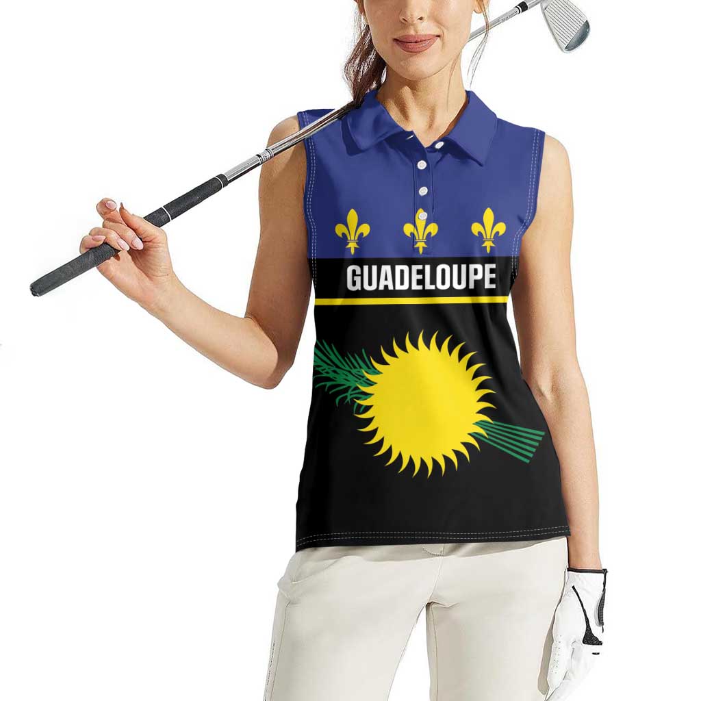 Guadeloupe Women Sleeveless Polo Shirt Rejyon Gwadloup Black Version