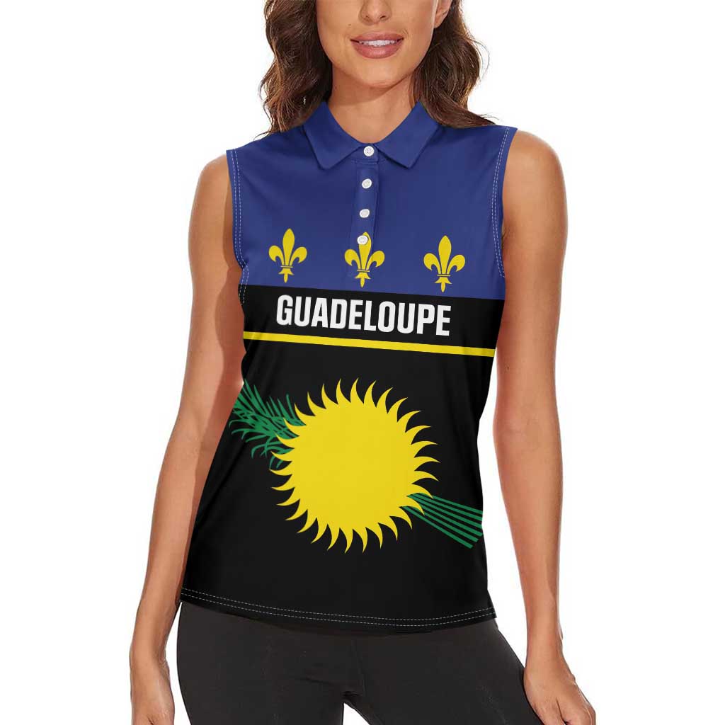 Guadeloupe Women Sleeveless Polo Shirt Rejyon Gwadloup Black Version