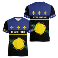 Guadeloupe Women V-Neck T-Shirt Rejyon Gwadloup Black Version