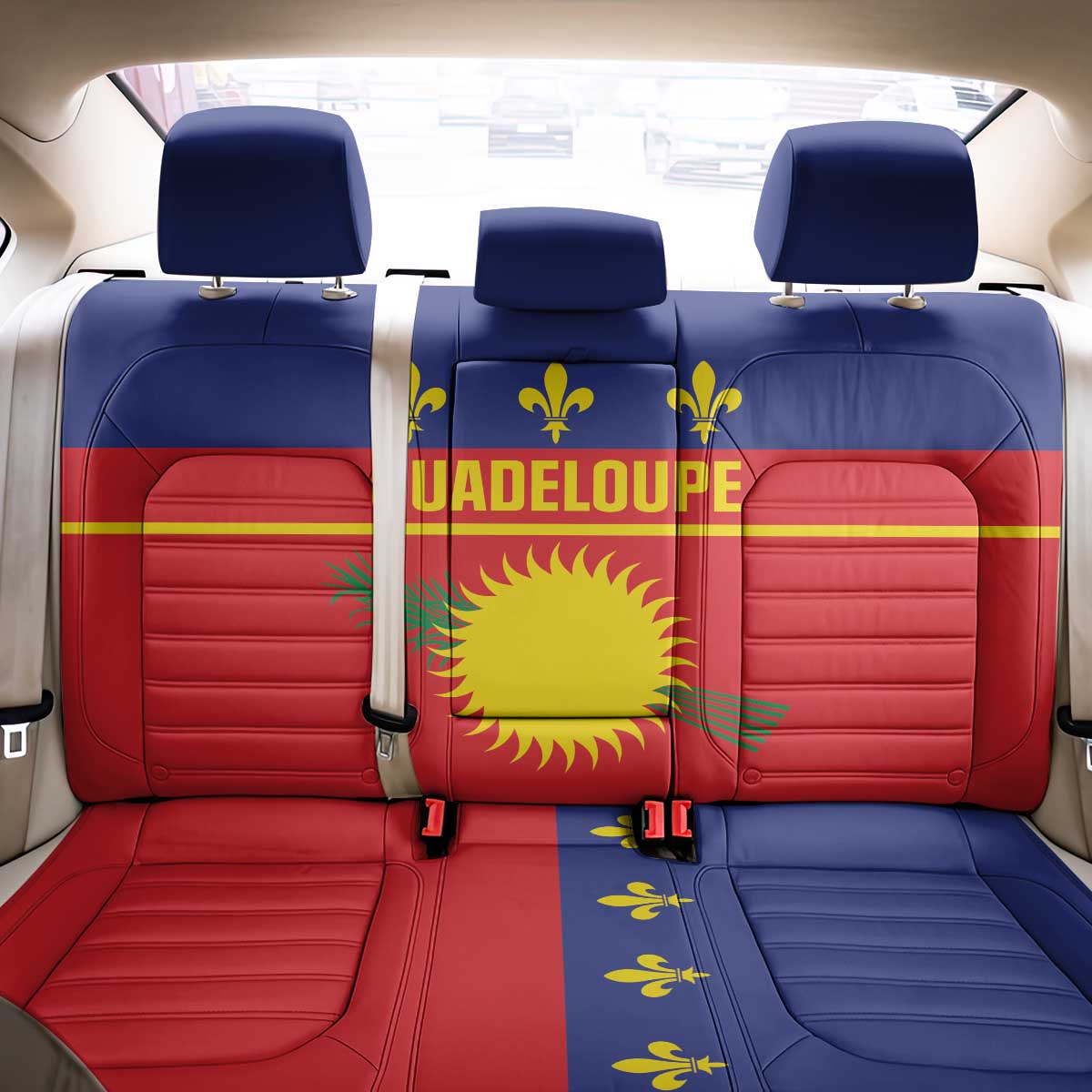 Guadeloupe Back Car Seat Cover Rejyon Gwadloup Red Version