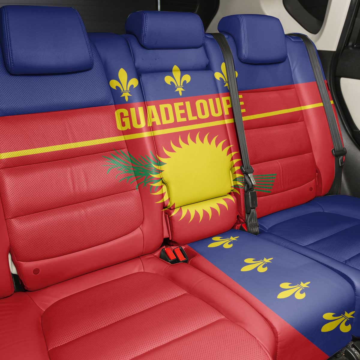 Guadeloupe Back Car Seat Cover Rejyon Gwadloup Red Version