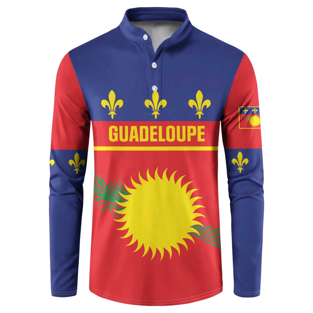 Guadeloupe Button Sweatshirt Rejyon Gwadloup Red Version