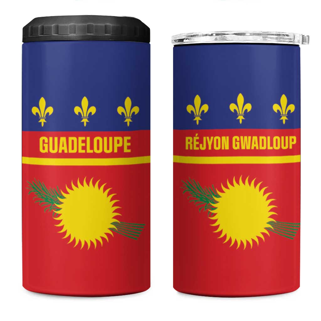 Guadeloupe 4 in 1 Can Cooler Tumbler Rejyon Gwadloup Red Version