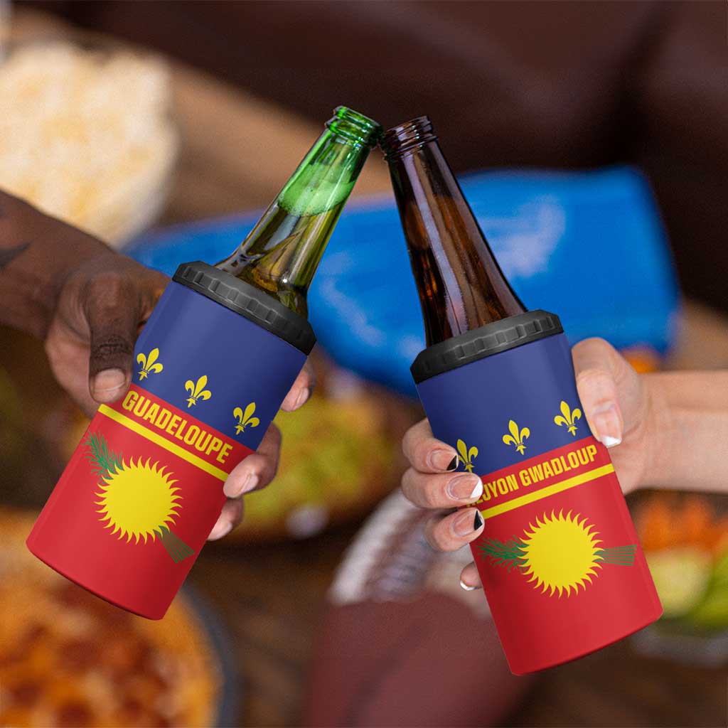 Guadeloupe 4 in 1 Can Cooler Tumbler Rejyon Gwadloup Red Version