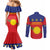 Guadeloupe Couples Matching Mermaid Dress and Long Sleeve Button Shirt Rejyon Gwadloup Red Version