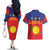 Guadeloupe Couples Matching Off The Shoulder Long Sleeve Dress and Hawaiian Shirt Rejyon Gwadloup Red Version