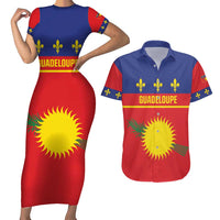 Guadeloupe Couples Matching Short Sleeve Bodycon Dress and Hawaiian Shirt Rejyon Gwadloup Red Version