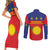 Guadeloupe Couples Matching Short Sleeve Bodycon Dress and Long Sleeve Button Shirt Rejyon Gwadloup Red Version