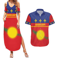 Guadeloupe Couples Matching Summer Maxi Dress and Hawaiian Shirt Rejyon Gwadloup Red Version