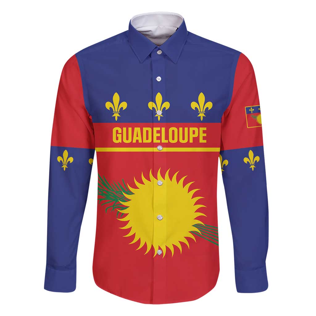 Guadeloupe Family Matching Long Sleeve Bodycon Dress and Hawaiian Shirt Rejyon Gwadloup Red Version