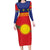 Guadeloupe Family Matching Long Sleeve Bodycon Dress and Hawaiian Shirt Rejyon Gwadloup Red Version
