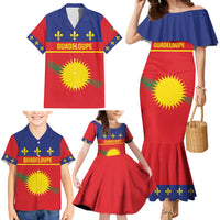 Guadeloupe Family Matching Mermaid Dress and Hawaiian Shirt Rejyon Gwadloup Red Version