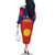 Guadeloupe Family Matching Off The Shoulder Long Sleeve Dress and Hawaiian Shirt Rejyon Gwadloup Red Version