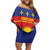 Guadeloupe Family Matching Off Shoulder Short Dress and Hawaiian Shirt Rejyon Gwadloup Red Version