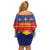 Guadeloupe Family Matching Off Shoulder Short Dress and Hawaiian Shirt Rejyon Gwadloup Red Version