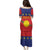 Guadeloupe Family Matching Puletasi and Hawaiian Shirt Rejyon Gwadloup Red Version