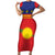 Guadeloupe Family Matching Short Sleeve Bodycon Dress and Hawaiian Shirt Rejyon Gwadloup Red Version