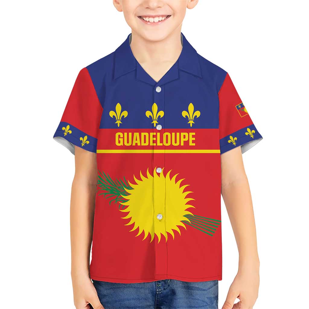 Guadeloupe Kid Hawaiian Shirt Rejyon Gwadloup Red Version