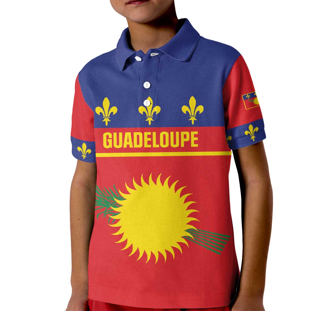 Guadeloupe Kid Polo Shirt Rejyon Gwadloup Red Version