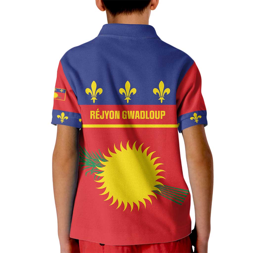 Guadeloupe Kid Polo Shirt Rejyon Gwadloup Red Version