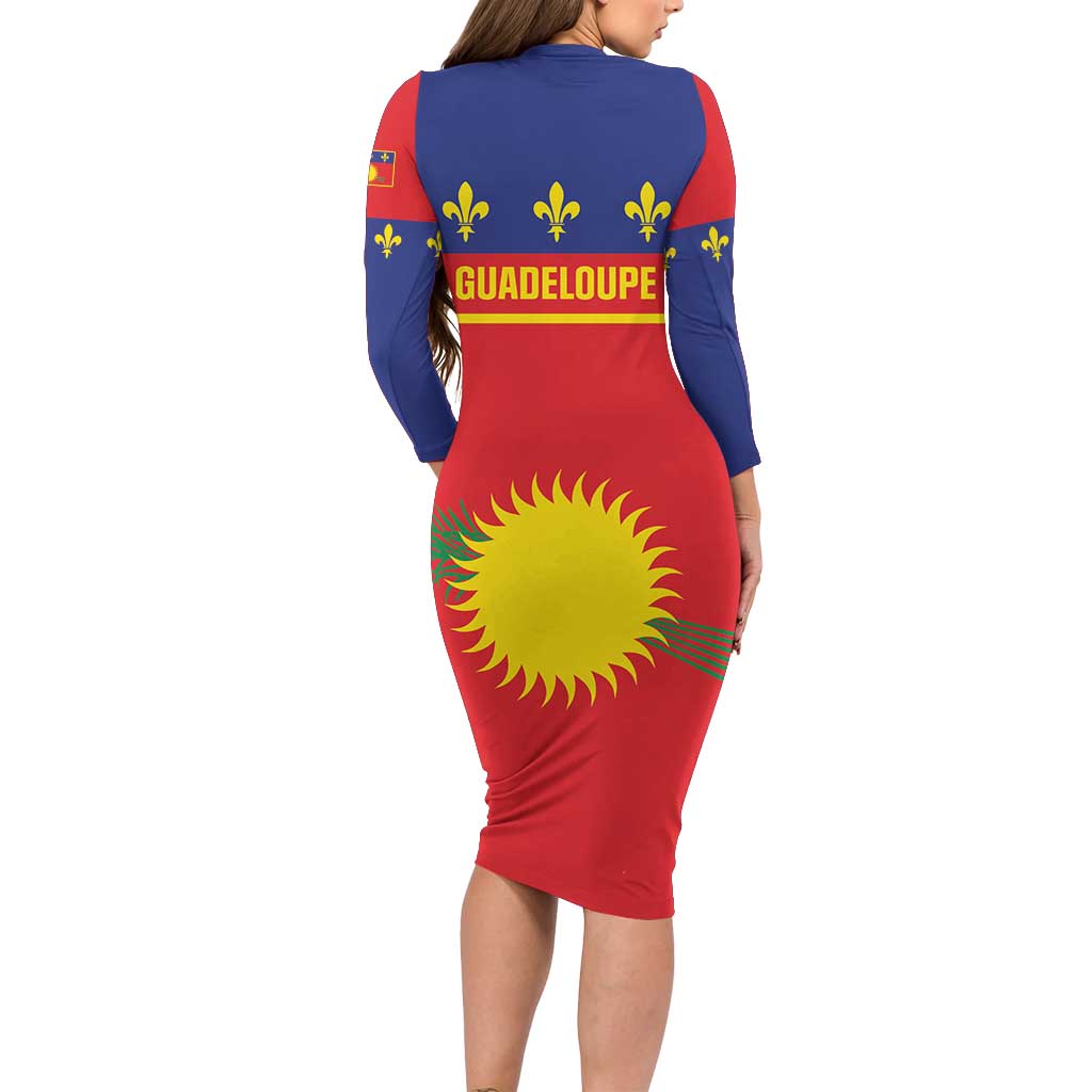 Guadeloupe Long Sleeve Bodycon Dress Rejyon Gwadloup Red Version