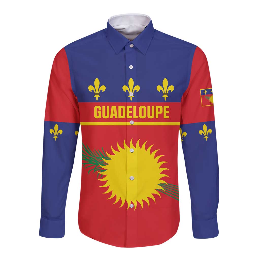 Guadeloupe Long Sleeve Button Shirt Rejyon Gwadloup Red Version