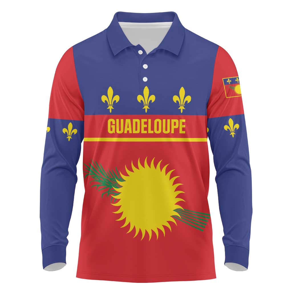 Guadeloupe Long Sleeve Polo Shirt Rejyon Gwadloup Red Version