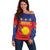 Guadeloupe Off Shoulder Sweater Rejyon Gwadloup Red Version
