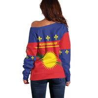 Guadeloupe Off Shoulder Sweater Rejyon Gwadloup Red Version