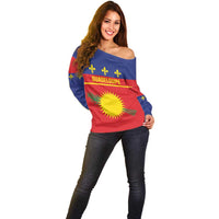 Guadeloupe Off Shoulder Sweater Rejyon Gwadloup Red Version