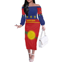 Guadeloupe Off The Shoulder Long Sleeve Dress Rejyon Gwadloup Red Version