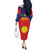 Guadeloupe Off The Shoulder Long Sleeve Dress Rejyon Gwadloup Red Version