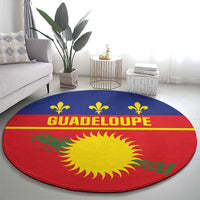Guadeloupe Round Carpet Rejyon Gwadloup Red Version