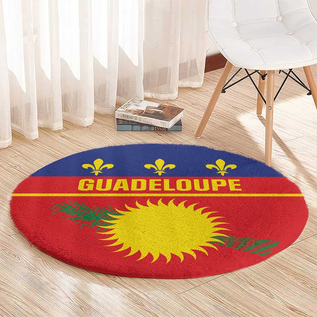 Guadeloupe Round Carpet Rejyon Gwadloup Red Version