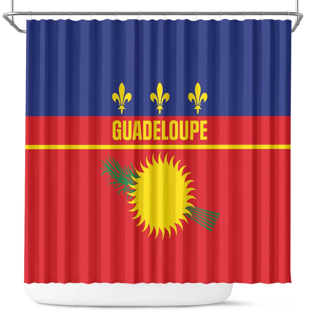 Guadeloupe Shower Curtain Rejyon Gwadloup Red Version