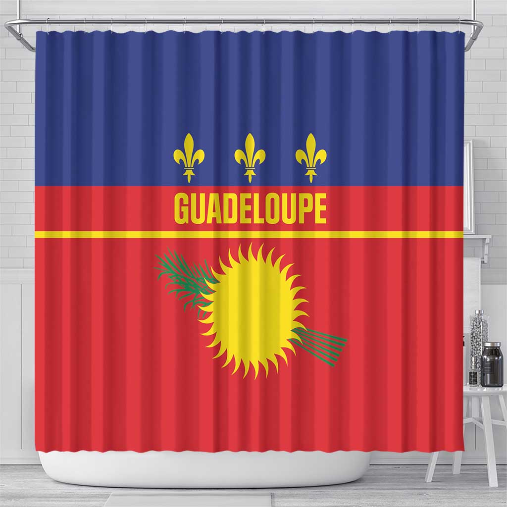 Guadeloupe Shower Curtain Rejyon Gwadloup Red Version
