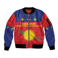 Guadeloupe Sleeve Zip Bomber Jacket Rejyon Gwadloup Red Version