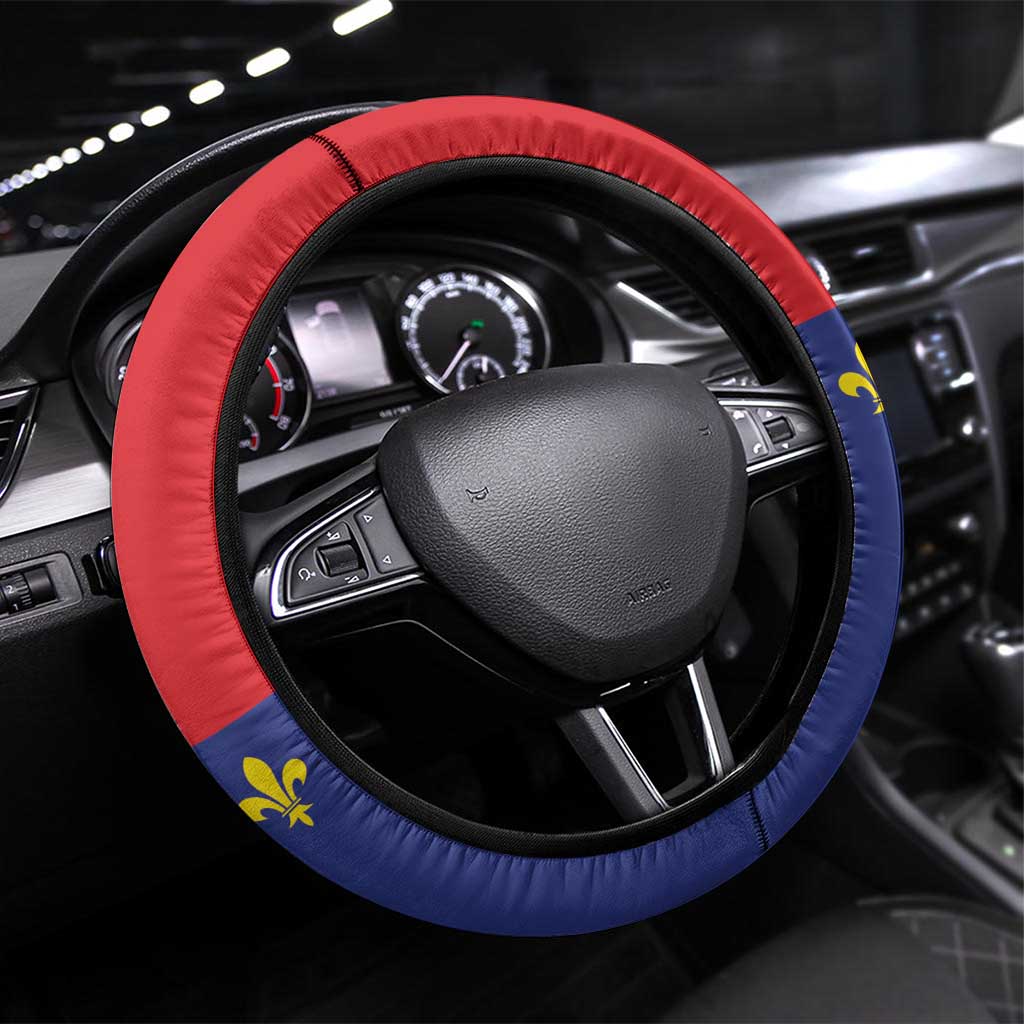 Guadeloupe Steering Wheel Cover Rejyon Gwadloup Red Version