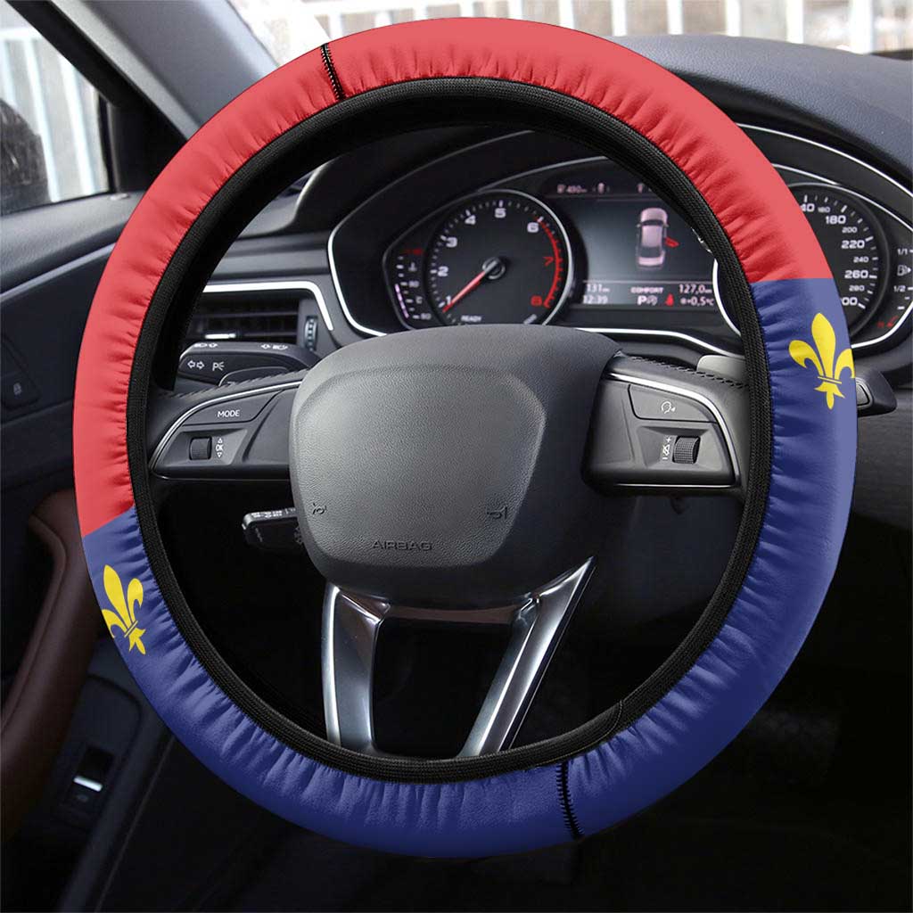 Guadeloupe Steering Wheel Cover Rejyon Gwadloup Red Version