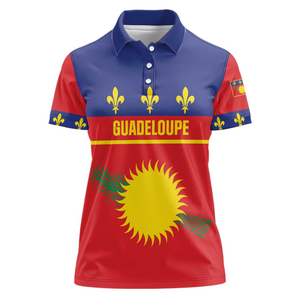 Guadeloupe Women Polo Shirt Rejyon Gwadloup Red Version