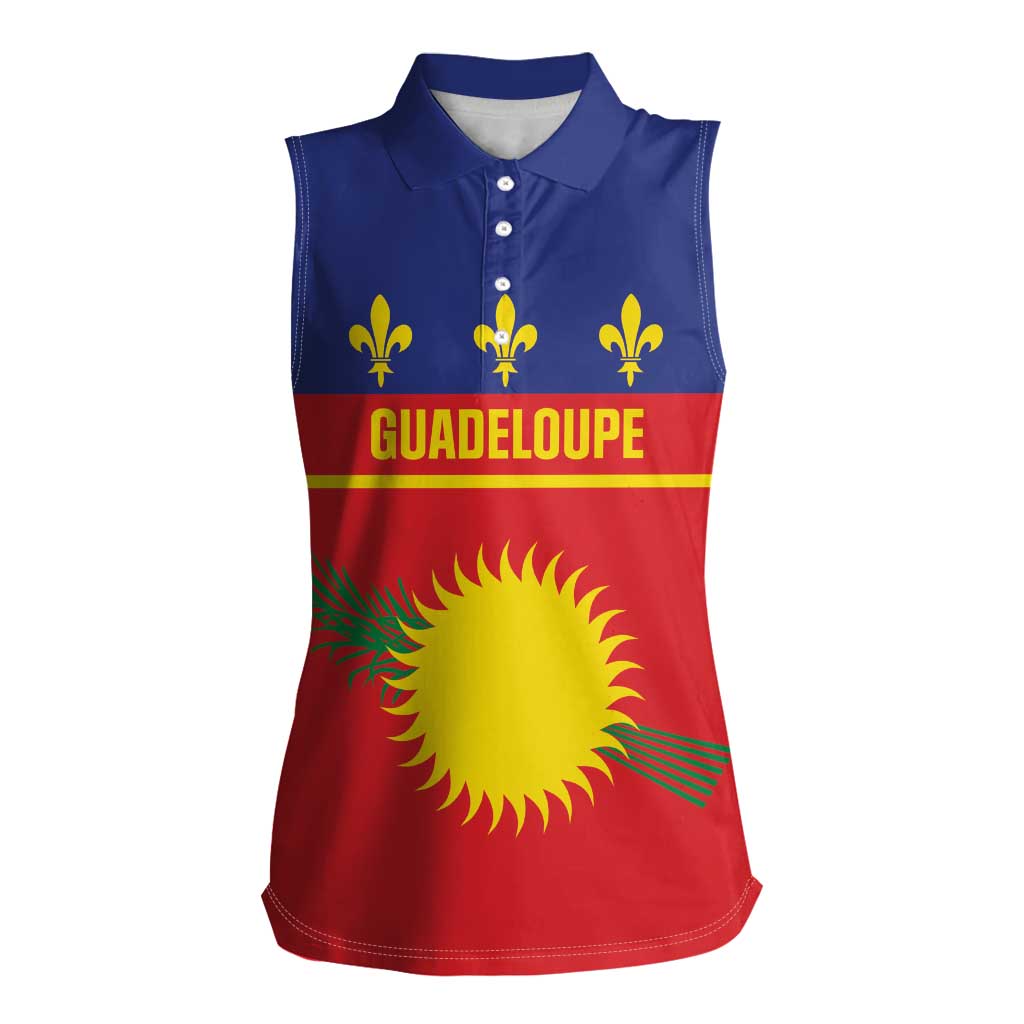Guadeloupe Women Sleeveless Polo Shirt Rejyon Gwadloup Red Version