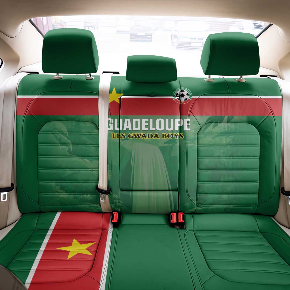 Football Guadeloupe Green Back Car Seat Cover Les Gwada Boy Go Champions