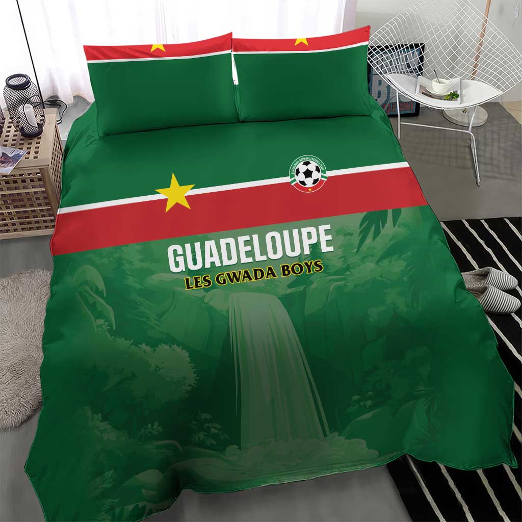 Football Guadeloupe Green Bedding Set Les Gwada Boy Go Champions