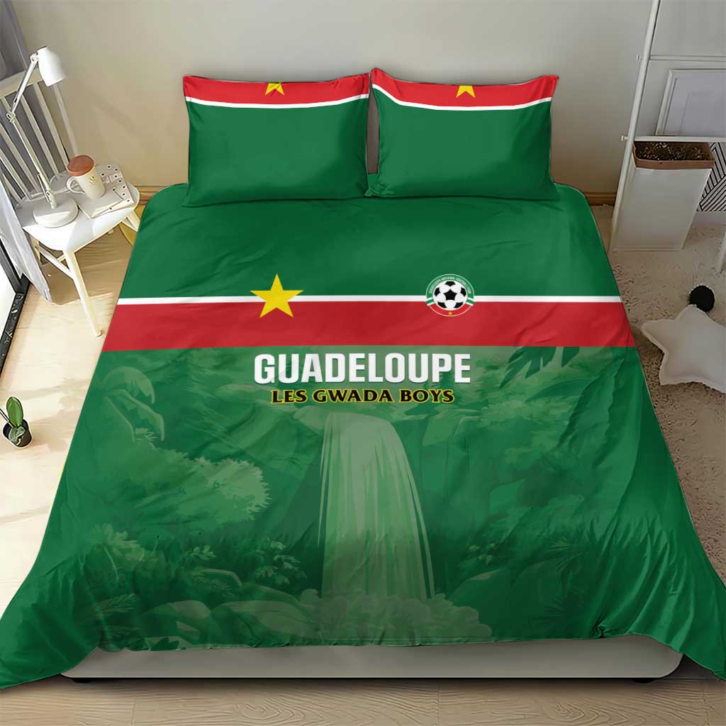 Football Guadeloupe Green Bedding Set Les Gwada Boy Go Champions