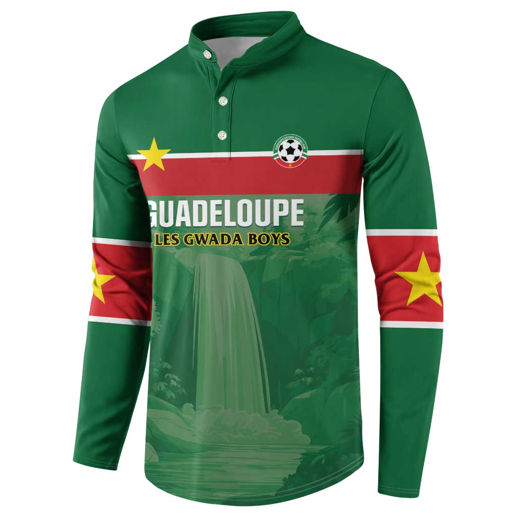 Custom Football Guadeloupe Green Button Sweatshirt Les Gwada Boy Go Champions