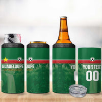 Custom Football Guadeloupe Green 4 in 1 Can Cooler Tumbler Les Gwada Boy Go Champions