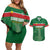 Custom Football Guadeloupe Green Couples Matching Off Shoulder Short Dress and Hawaiian Shirt Les Gwada Boy Go Champions